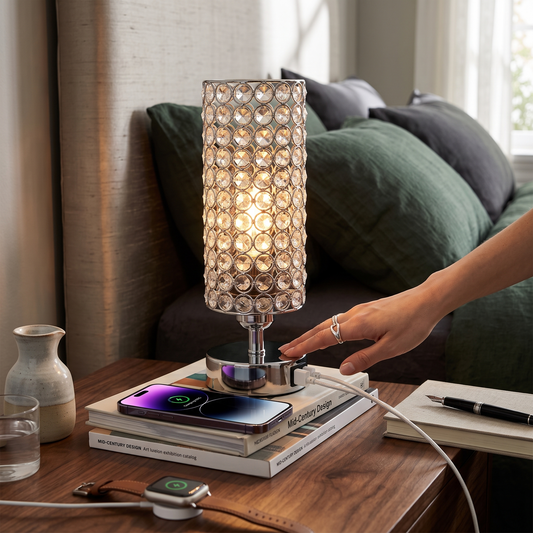 Crystal Luxe Bedside Lamp lifestyle