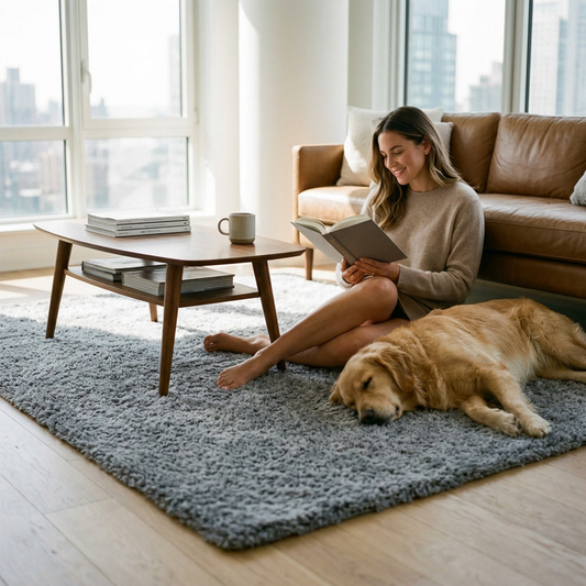 Cloud Shag Rug 8x10 Gray lifestyle