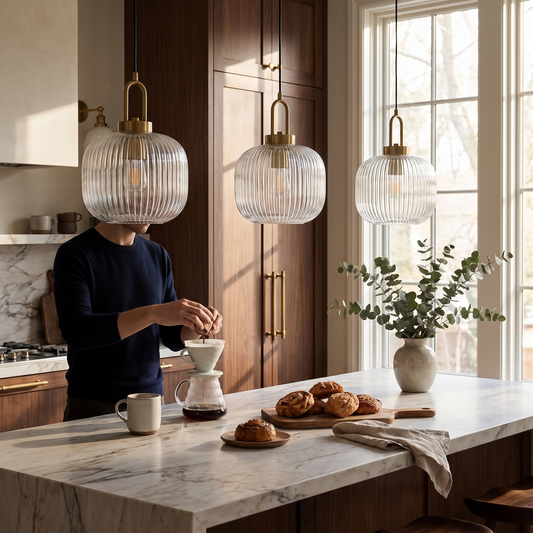 Riviera Fluted Glass Pendant lifestyle