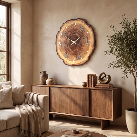 Ring Veneer Wood Wall Clock lifestyle