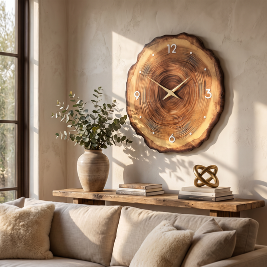 Tree Ring Grain Wall Clock lifestyle