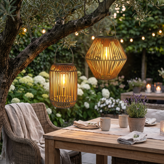 Woven Solar Garden Lantern lifestyle
