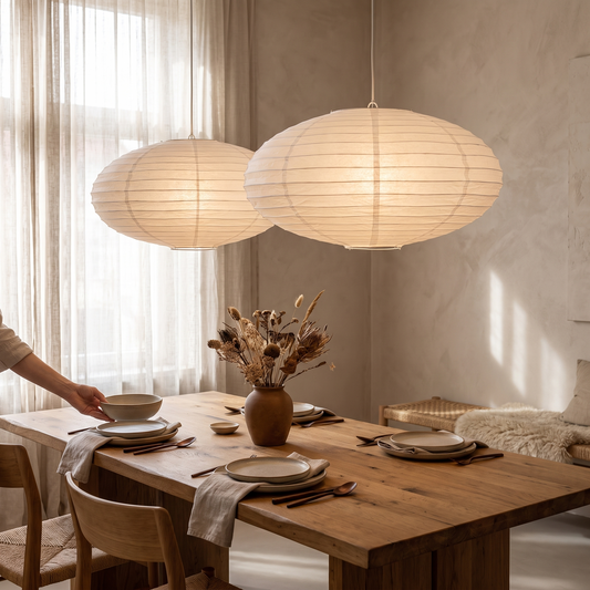 Wabi Sabi Paper Lantern Pair lifestyle